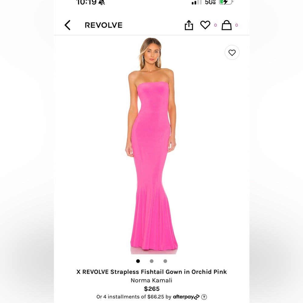 Norma Kamali X REVOLVE Strapless Fishtail Gown in Orchid Pink